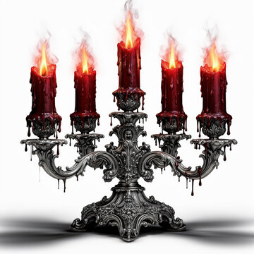 vela, candelabro, buj&iacute;a, bujia, llama, fuego, cera, alumbrado, antig&uuml;edad, propietario, viejo, candela, antique, ardiente, candelabra, luz de vela, metal, plata, aislada, decoraciones, instrumentos de