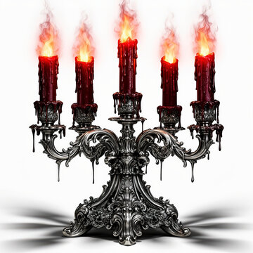 vela, candelabro, buj&iacute;a, bujia, llama, fuego, cera, alumbrado, antig&uuml;edad, propietario, viejo, candela, antique, ardiente, candelabra, luz de vela, metal, plata, aislada, decoraciones, instrumentos de