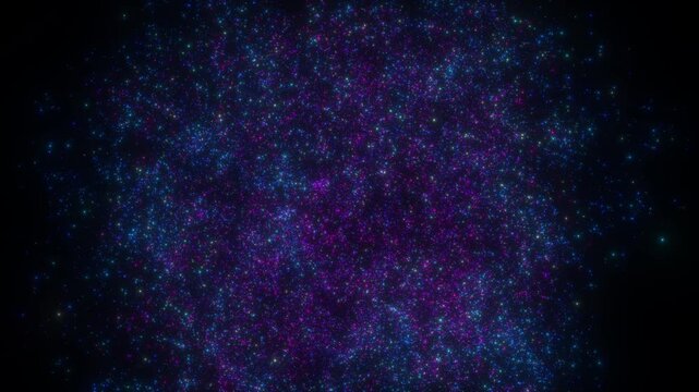 4K Blue Purple Particle Energy Burst Background Animation, Glowing Neon Light Explosion with Sparkling Particles for Motion Graphics, Overlays and Intros