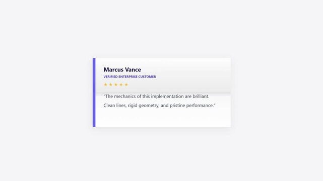 Animated customer review testimonial