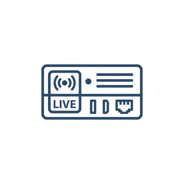 Professional Live Streaming Video Encoder Device Icon Vector