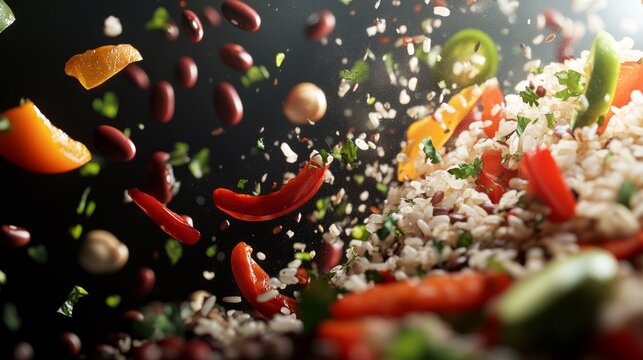 rice, beans, and vegetables generative ai