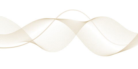 Gold line wave abstract vector background. White 3d golden swoosh detail luxury curved pattern design. Wavy magic light transparent fiber of yellow color flow texture © jennah
