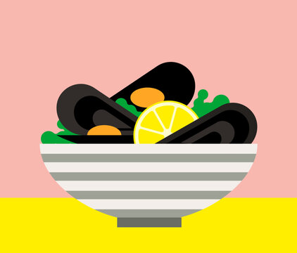 Steamed Mussels with Fresh Herbs and Lemon