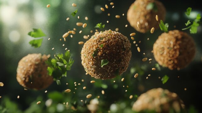 falafel, herbs, and sesame generative ai