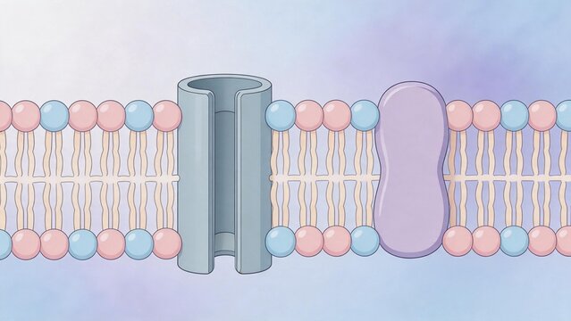 Cell membrane structure with proteins