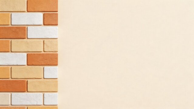 Brick wall texture on beige background