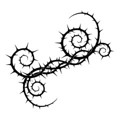 Black thorny vine swirls abstract design. © Rezza