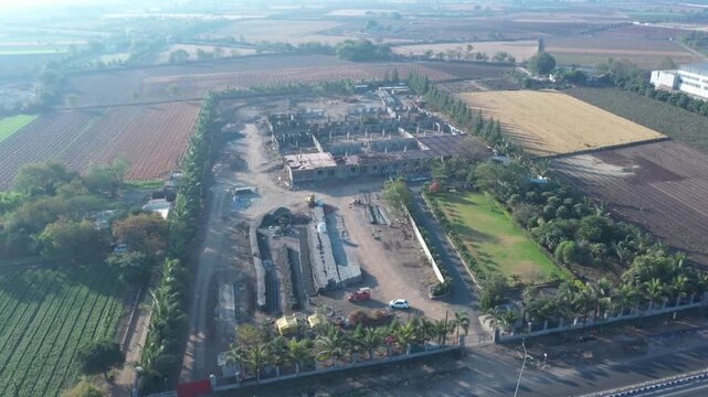 High altitude backward tracking drone view mapping the expansive footprint