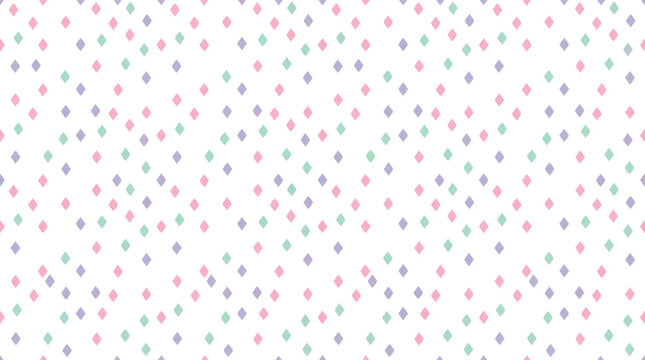 Seamless Pattern of Pastel Diamonds on White Background