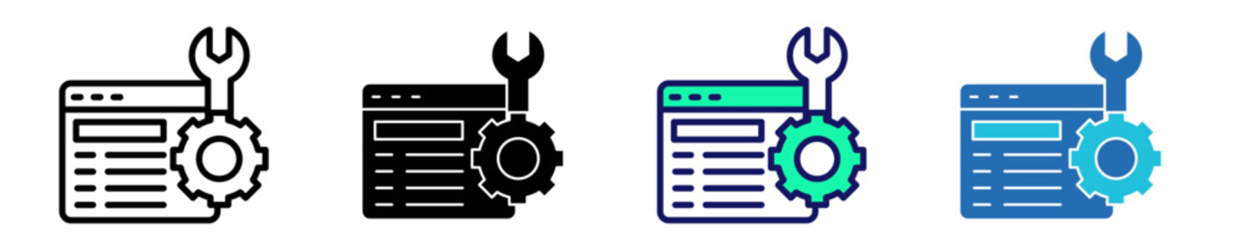 Web Maintenance Icon Set Multiple Style Collection