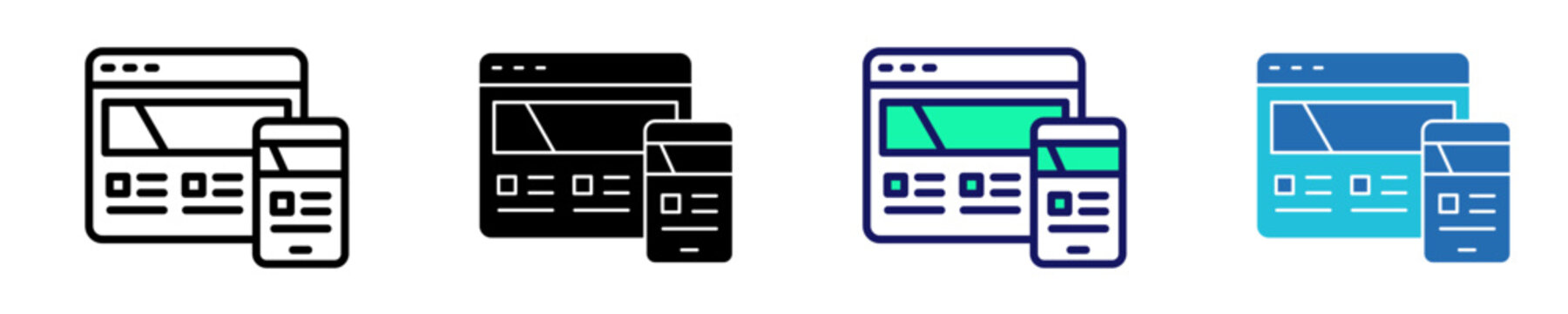 Responsive Design Icon Set Multiple Style Collection