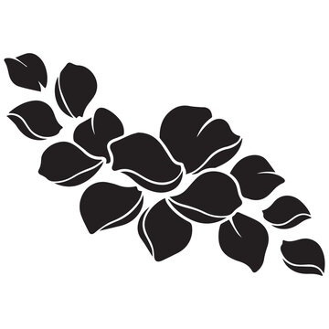Flowing rose petal swirl silhouette stencil vector with silhouette illustration minimalist
