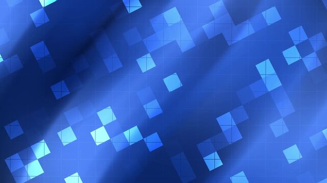 animated blue gradient geometric pixelated pattern. Suitable for web design, digital art projects, backgrounds, or futuristic concepts. 