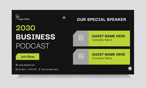 Business conference webinar template banner design, business strategy seminar banner design, fully editable vector eps 10 file format