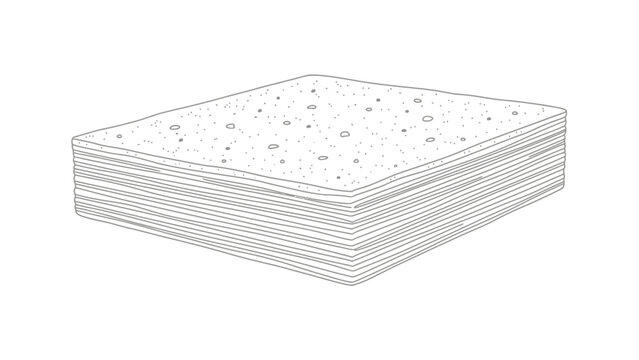 Minimalist Line Art Illustration of Stacked Matzah or Crispbread
