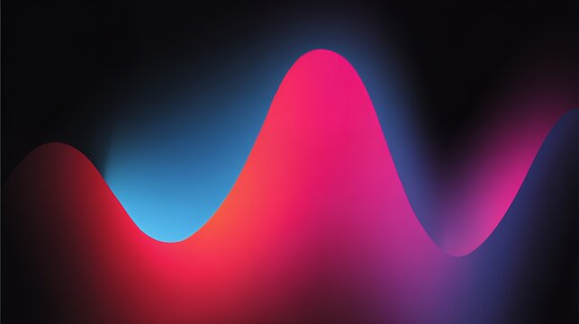 Smooth gradient fluid wave abstract background with vibrant red blue and pink colors on dark for modern presentation design.