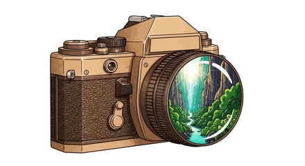 Vintage Film Camera Landscape Illustration © serra
