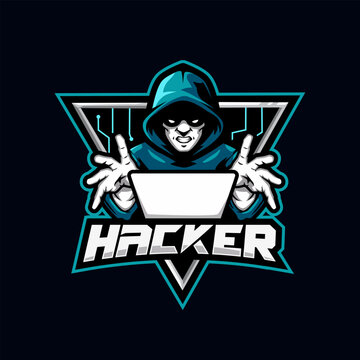 Mysterious Hacker Cyber Security Mascot Logo