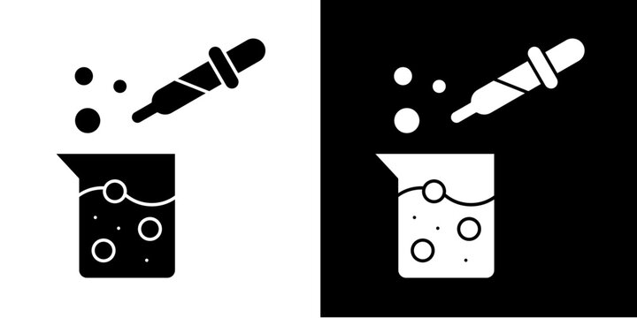 Pipette Dropping Icon Set White Glyph Style Collection