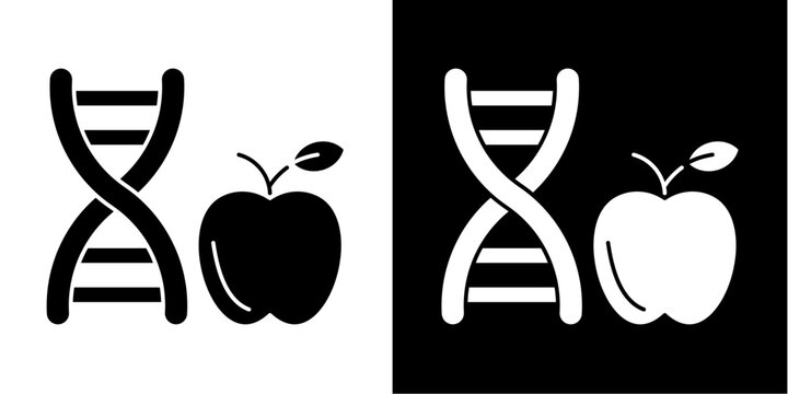 Organic Fruit Icon Set White Glyph Style Collection