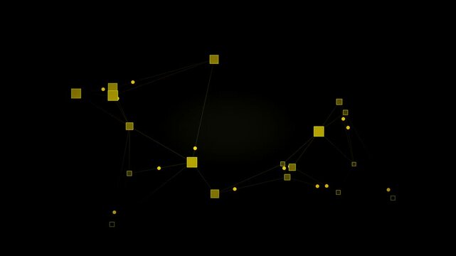 Blockchain Network Nodes Transaction Cyan Gold Dark Loop