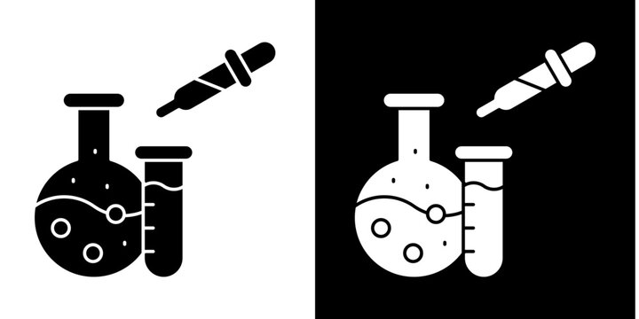 Dropper Test Icon Set White Glyph Style Collection