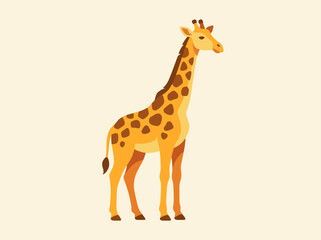 Fototapeta premium A charming and playful giraffe illustration featuring its distinctive pattern and silhouette, appealing to animal lovers and artistic expressions in wildlife themes.