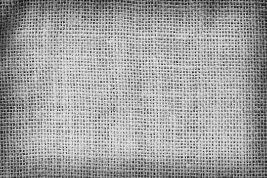 Gray sackcloth fabric texture or background with gradients shadow horizontal shape, copy space (High resolution) , real photo