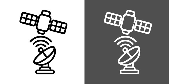 衛星緊急通信の太線ベクターアイコン