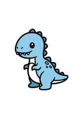 Fototapeta premium Cute cartoon dinosaur with a friendly smile and adorable features.