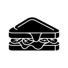 Fototapeta premium Minimal Single Grilled Cheese Silhouette Vector Icon for Food Design