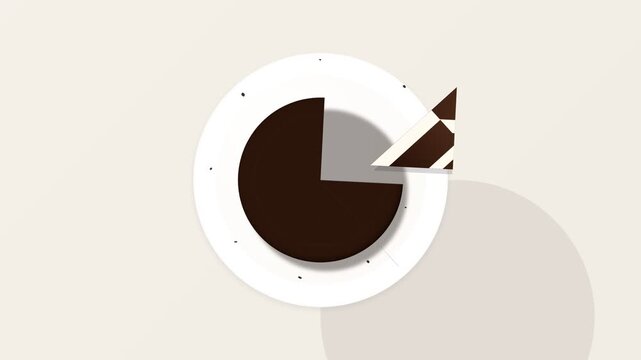 Animated Pie Chart Graphic Showing Data Growth and Market Share Analysis.