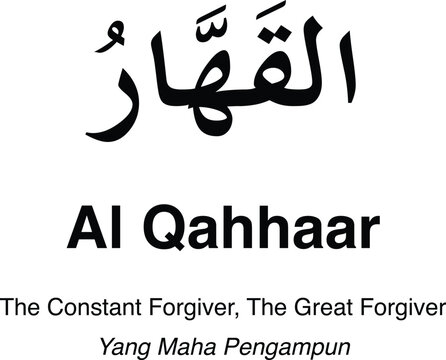 Asmaul Husna Al Qahhaar Text Vector