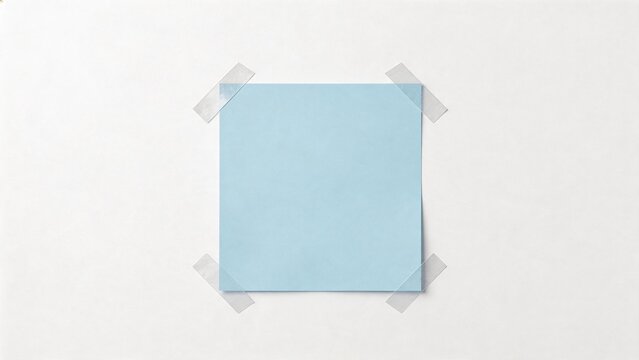 Blue note paper taped on white wall