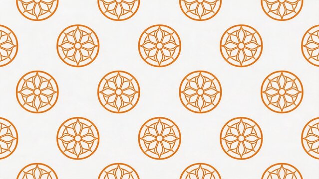Orange floral pattern on white background