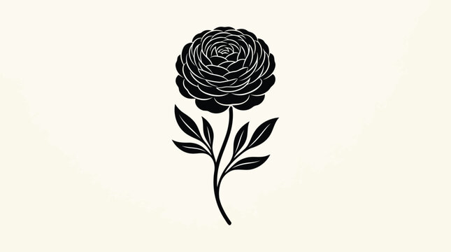 Black rose flower icon