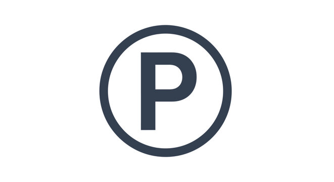 Parking sign with letter P.