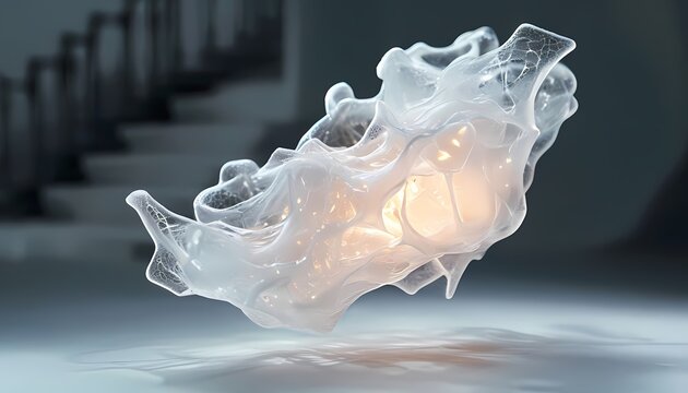 Futuristic biomorphic aerogel structure with high tech light trapping effects