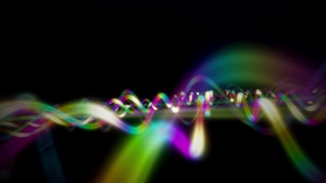 Abstract rainbow wave form background loop able