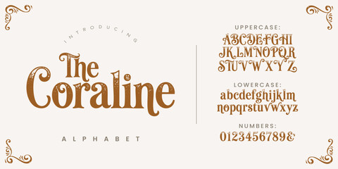 Obraz premium The Coraline whimsical fairytale display font with magical swashes and vintage charm