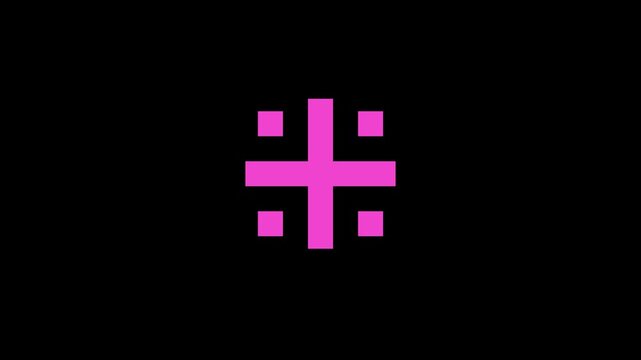 8-bit pixel art pink shining sparkle effect. looped animation 4k 30fps