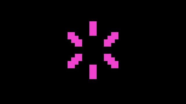 8-bit pixel art pink shining sparkle effect. looped animation 4k 30fps