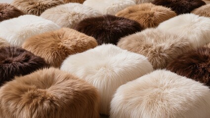 Fototapeta premium Colorful Faux Fur Patchwork Texture Background