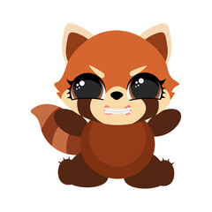 Obraz premium Cute baby red panda character