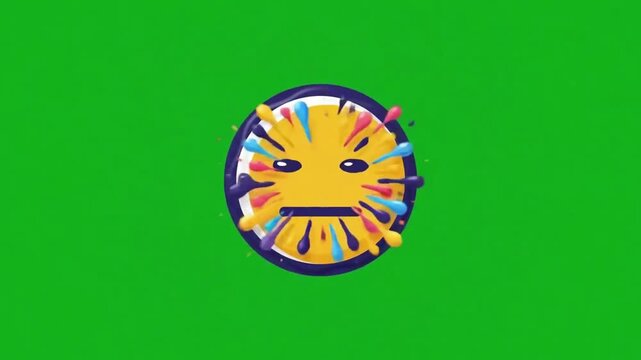 Liquid flat design creative idea discovery face animation green screen overlay for startup
