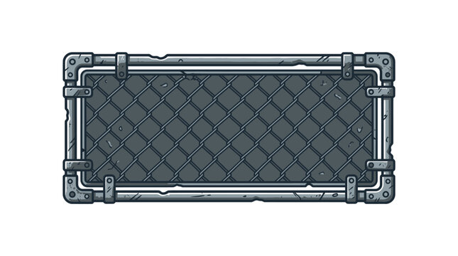 Industrial Metal Frame with Chain Link Fence Texture, Grunge Design