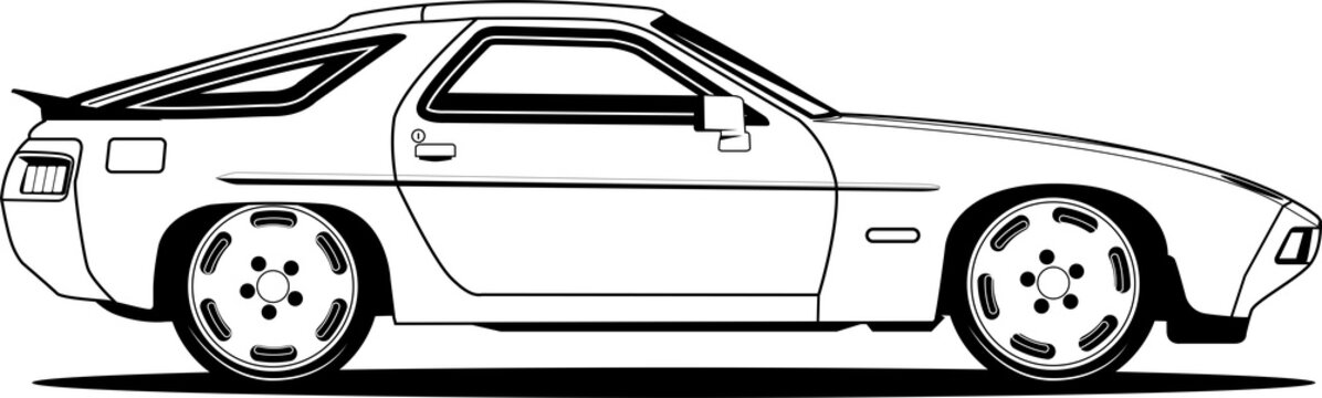 1980s European Sports Car PNG File