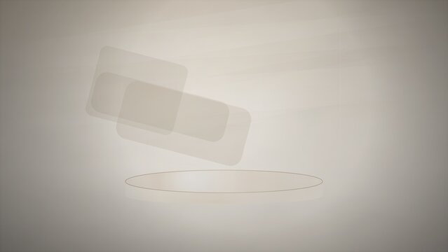 Minimalist floating cards with ellipse shadow on gray background