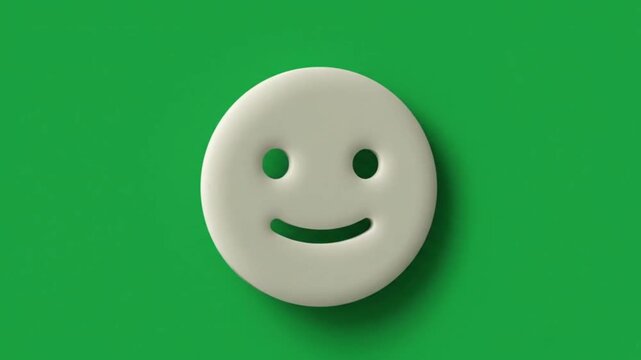 Minimalist neomorphism neutral face icon video loop for corporate feedback surveys and presentation